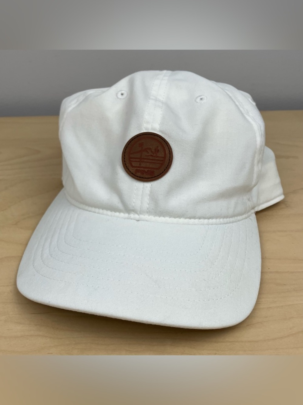 Ping Golf Hat Strapback White Small Patch Logo Cap Minimalist 110 Flexfit Tech